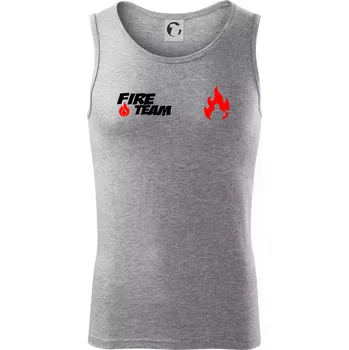 Fire Team plamen - Tílko pánské Core - M ( Tmavě šedý melír )