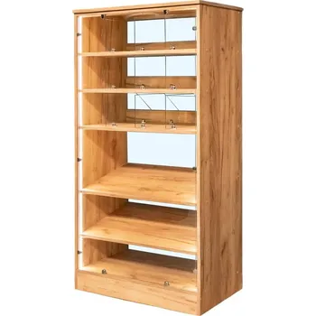 Knihovna Vitrína na sladkosti s LED osvětlení 180x80x50 cm - dub Kraft