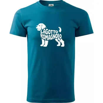 Lagotto romagnolo nápis v těle - Klasické pánské triko vyšší gramáže - S ( Petrolejová )