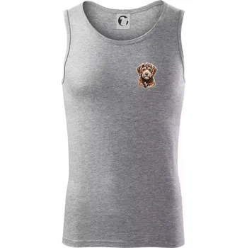 Lagotto romagnolo vyšívaná hlava na prsu - Tílko pánské Core - L ( Tmavě šedý melír )