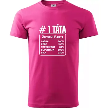 Životní fakta - Táta - Klasické pánské triko vyšší gramáže - XS ( Purpurová )
