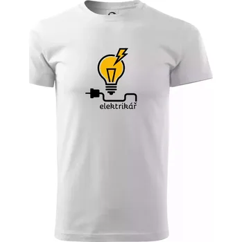 Žárovka - elektrikář - Triko extra velké (5-8XL) - 6XL ( Bílá )