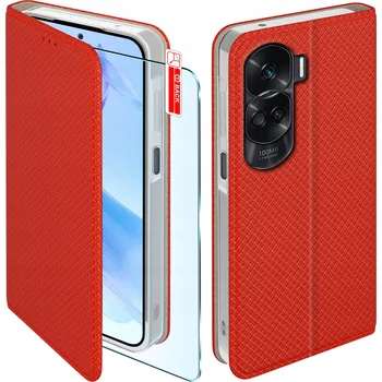 Pouzdro na mobilní telefon Flipové pouzdro KrainaGSM pro Honor 90 Lite, červené