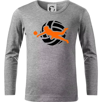 Chlapecké tričko Volejbalistka - Triko dětské Long Sleeve - 122 cm/6 let ( Tmavě šedý melír )