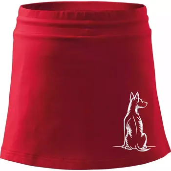 Dámská sukně Pes kreslený zezadu - Sportovní sukně - two in one - XL ( Červená )