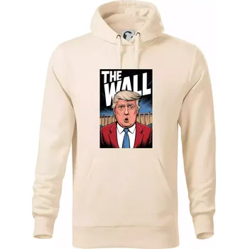 Pánská mikina The wall Trump - Mikina pánská Cape s kapucí - 4XL ( Mandlová )