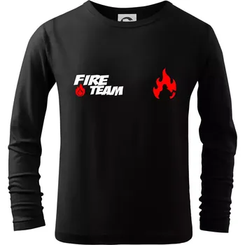 Chlapecké tričko Fire Team plamen - Triko dětské Long Sleeve - 104-110cm / 3-4 roky ( Černá )