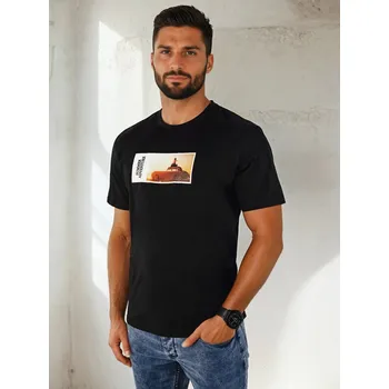 Pánské tričko Černé pánské tričko s potiskem RX5485 Velikost: L