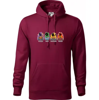 Pánská mikina LGBT - Lasagne, Guláš, Bramborák, Tatarák - Mikina pánská Cape s kapucí - 4XL ( Garnet )