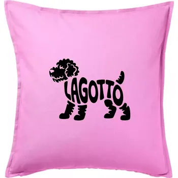 Polštář Lagotto nápis v těle - Polštář 50x50 - 50x50 - Pouze potah ( Růžová )