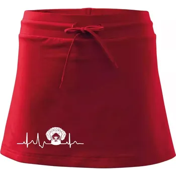 Dámská sukně Lagotto romagnolo hlava EKG - Sportovní sukně - two in one - S ( Červená )
