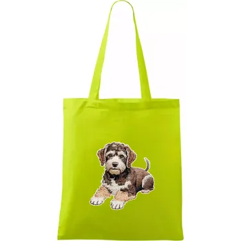 Lagotto romagnolo vyšívaný velký - Taška bavlněná - 42 x 38 cm ( Limetková )