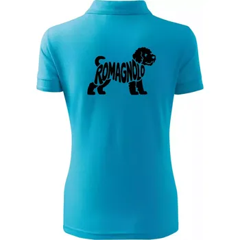 Romagnolo nápis v těle - Polokošile dámská Pique Polo - 2XL ( Světlý tyrkys )