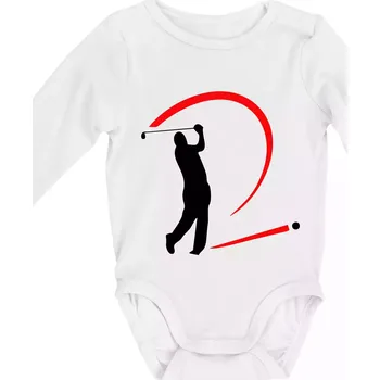 Kojenecký body Golfistův odpal - Body kojenecké s dlouhým rukávem - Dlouhý r. do 3 měs ( Bílá )