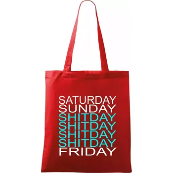 Nákupní taška Shitday - Taška bavlněná - 42 x 38 cm ( Červená )