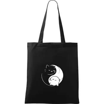 Nákupní taška Kočky jin jang - Taška bavlněná - 42 x 38 cm ( Černá )