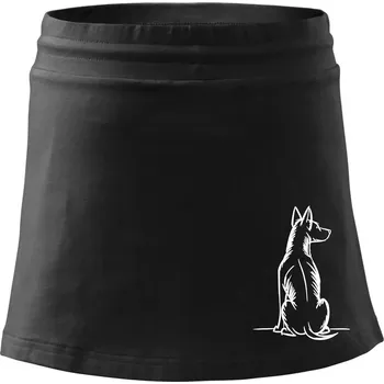 Dámská sukně Pes kreslený zezadu - Sportovní sukně - two in one - XS ( Černá )