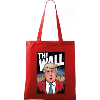 Nákupní taška The wall Trump - Taška bavlněná - 42 x 38 cm ( Červená )