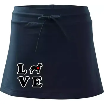 Dámská sukně Lagotto romagnolo LOVE - Sportovní sukně - two in one - S ( Námořní modrá (velmi tmavá - téměř černá) )