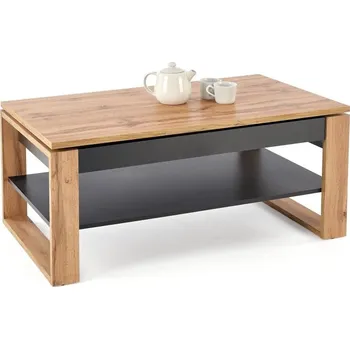 Konferenční stolek Konferenční stolek BETTY s úložným prostorem — černá / dekor dub artisan