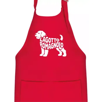 Kuchyňská zástěra Lagotto romagnolo nápis v těle - Dětská zástěra na vaření - Univerzální velikost ( Červená )