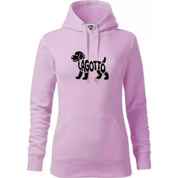 Dámská mikina Lagotto nápis v těle - Mikina dámská Cape s kapucí - XS ( Orchid )