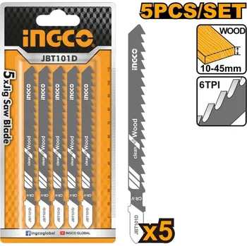 Pilový plátek List pilový přímočarý na dřevo 100mm INGCO, 5ks T