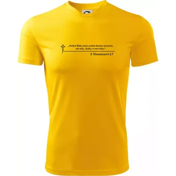 Pánské tričko Citáty z bible - 2 Timoteovi 1:7 - Pánské triko Fantasy sportovní (dresovina) - XL ( Žlutá )