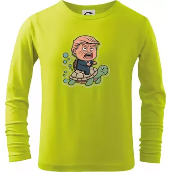 Chlapecké oblečení Trump a želva - Triko dětské Long Sleeve - 158 cm/12 let ( Limetková )