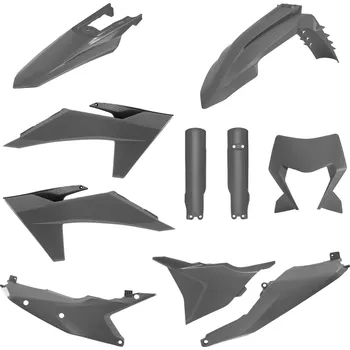 Osvětlení pro motocykl POLISPORT kompletní sada plastů (FULL KIT) KTM EXC/EXC-F/XC-W/XC-WF TBI 24-25 v sadě kryt světla a kryty tlumičů (835250000) barva šedá (nardo šedá) (POLISPORT kompletní sada plastů (FULL KIT) KTM EXC/EXC-F/XC-W/XC-WF TBI 24-25 v sadě kryt světla a kryty)