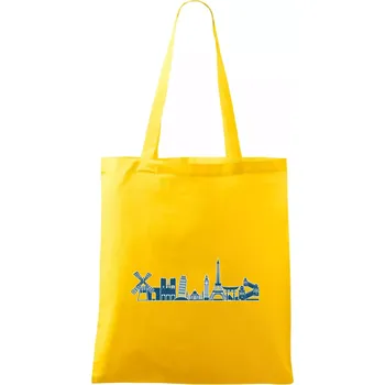 Památky světa - Taška bavlněná - 42 x 38 cm ( Žlutá )