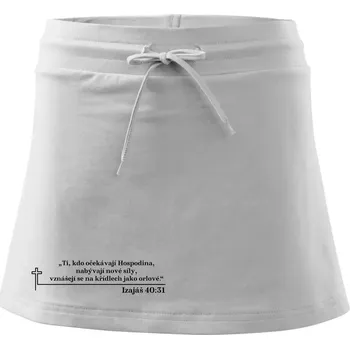 Dámská sukně Citáty z bible - Izajáš 40:31 - Sportovní sukně - two in one - XS ( Bílá )