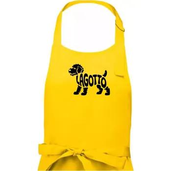 Kuchyňská zástěra Lagotto nápis v těle - Dámská zástěra na vaření - Univerzální velikost ( Žlutá )