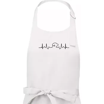 Kuchyňská zástěra Labrador EKG - Pánská zástěra na vaření - Univerzální velikost ( Bílá )