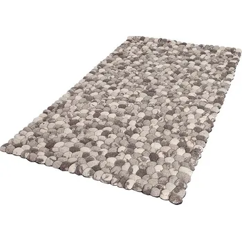 Koberec Stylový plstěný obdélníkový béžově krémový koberec Organic z vlny s výraznou strukturou 200 cm