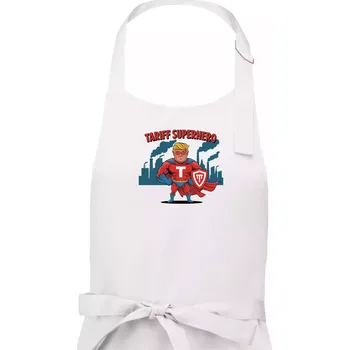Kuchyňská zástěra Tariff Superhero Trump - Dámská zástěra na vaření - Univerzální velikost ( Bílá )