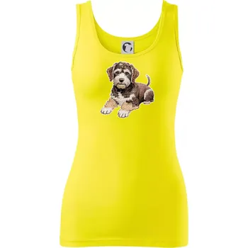 Dámské tričko Lagotto romagnolo vyšívaný velký - Dámské tílko - 2XL ( Citrónová )