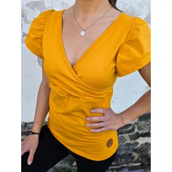 Dámské tričko Kulišárny Dámské tričko DAISY mustard / kojicí Velikost: 42