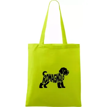 Romagnolo nápis v těle - Taška bavlněná - 42 x 38 cm ( Limetková )