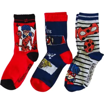 Sun City Dívčí ponožky KOUZELNÁ BERUŠKA 3 pack s červenou Barva: vícebarevné, Velikost: 31/34