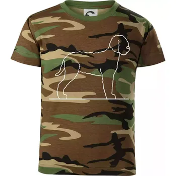 Chlapecké tričko Lagotto romagnolo stojící - Dětské maskáčové triko - 104-110cm / 3-4 roky ( Hnědý maskáč )