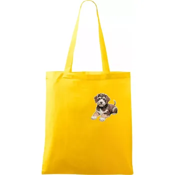 Lagotto romagnolo ležicí vyšívaný na prsu - Taška bavlněná - 42 x 38 cm ( Žlutá )