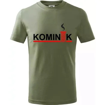 Kominík - Tričko dětské bavlněné - 134 cm/8 let ( Khaki )