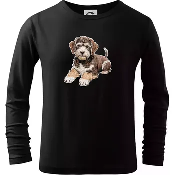 Chlapecké tričko Lagotto romagnolo vyšívaný velký - Triko dětské Long Sleeve - 122 cm/6 let ( Černá )