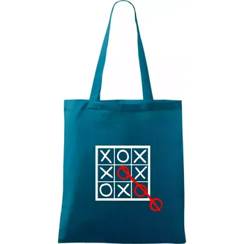 Piškvorky - Taška bavlněná - 42 x 38 cm ( Petrolejová )