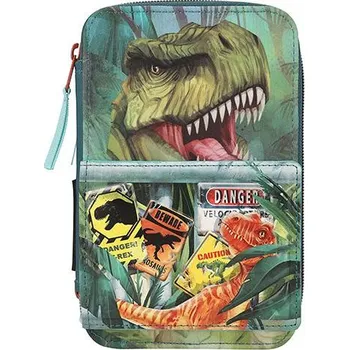 Penál Třípatrový 3D penál s výbavou Dino World T-Rex Danger