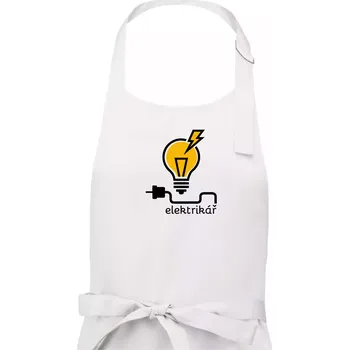 Kuchyňská zástěra Žárovka - elektrikář - Dámská zástěra na vaření - Univerzální velikost ( Bílá )