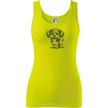 Dámské tričko Lagotto romagnolo karikatura vypláznutý jazyk - Dámské tílko - XL ( Limetková )