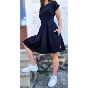 Dámské šaty Kulišárny Mušelínové šaty KATE s kapsami BLACK Velikost: 34