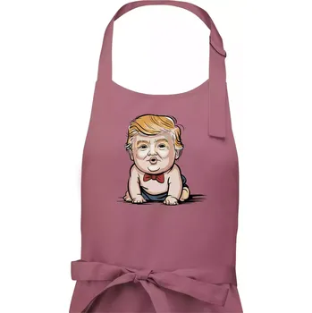 Kuchyňská zástěra Baby trump - Dámská zástěra na vaření - Univerzální velikost ( Starorůžová )